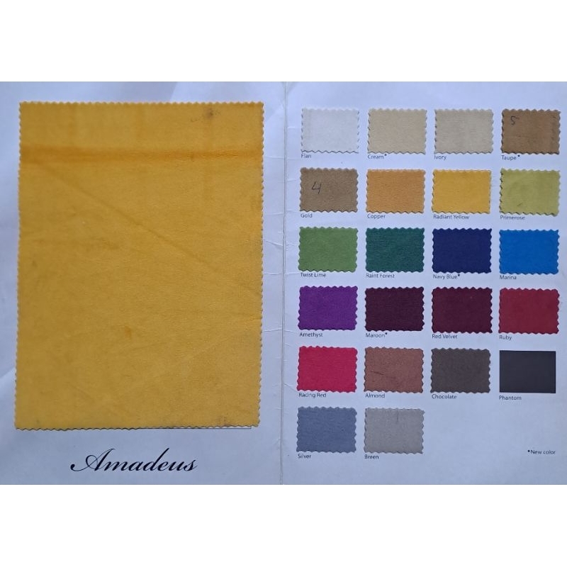 HIKARON AMADEUS : Kain Hikaron Velvet Natural -Interior jok kursi sofa Upholisterry