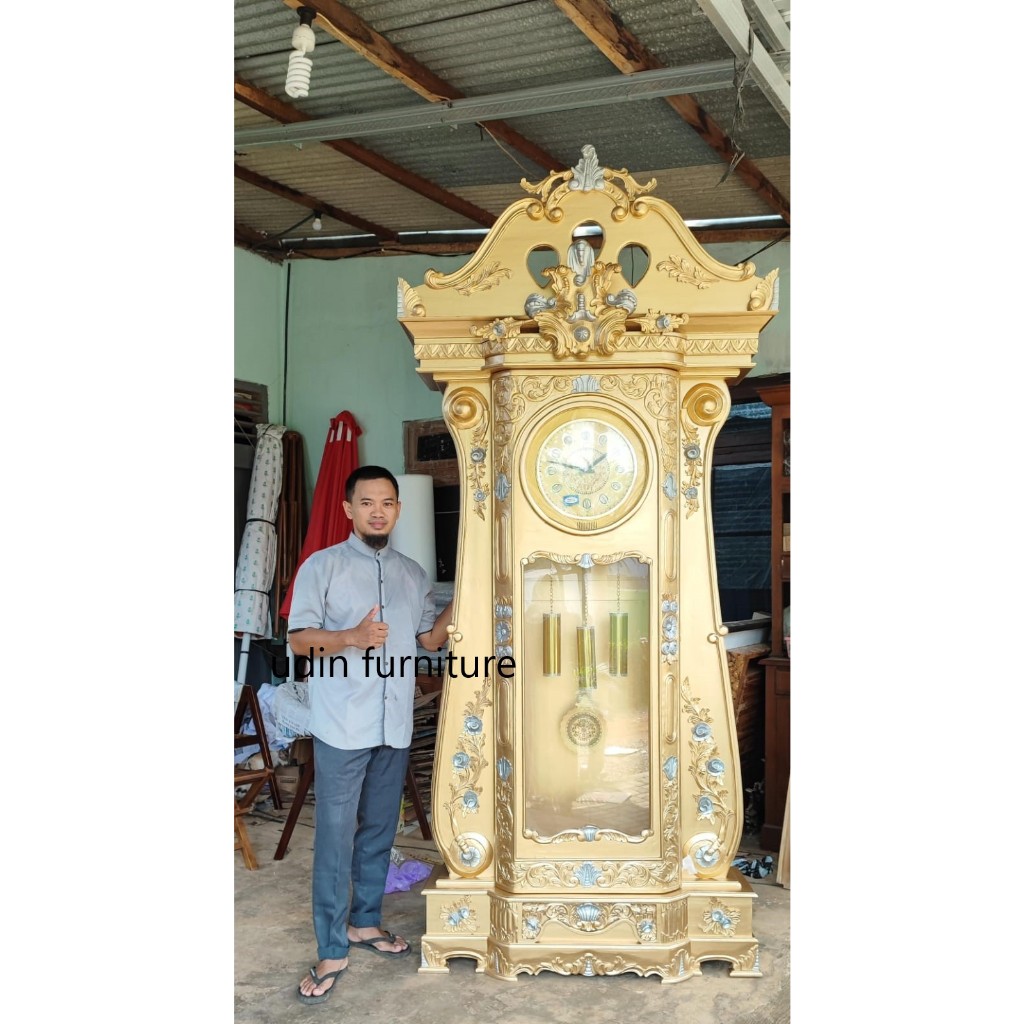 Jam hias masjid ukiran biola jumbo Furniture Jepara