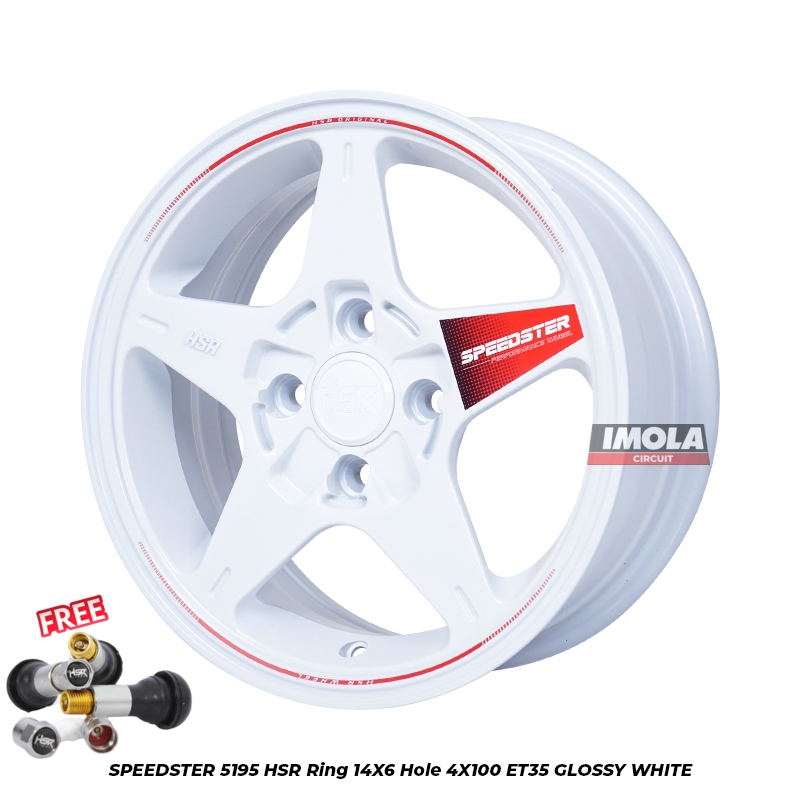 Velg R14 PCD 4X100 Mobil Brio Agya Ayla Calya Velg Mobil HSR SPEEDSTER 5195 R14 Lebar 6