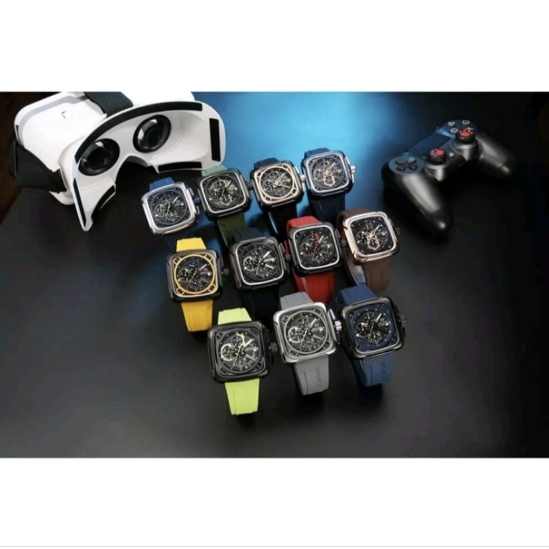Evans jayden 9555 jam tangan Pria Analog strap Rubber Original