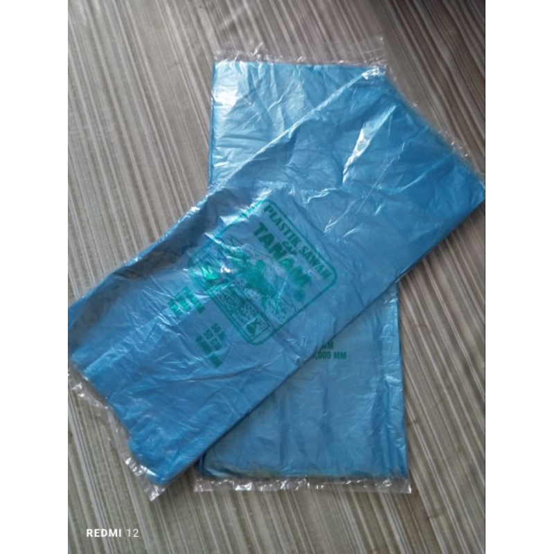plastik meteran / plastik balon warna biru cap tanam