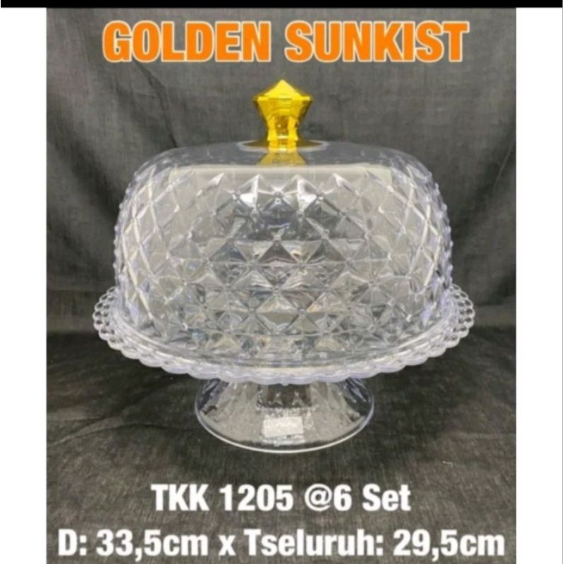 Tempat Kue Cake Tray Kristal Golden Sunkist + Tutup Diamond Golden Sunkist TK-1025 tempat bolu jumbo