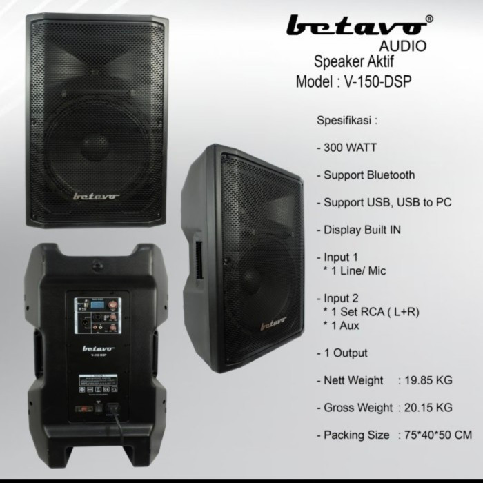 Speaker aktif 15 inch Betavo v 150 DSP ORIGINAL HARGA 1 PASANG / 2UNIT
