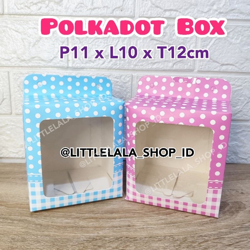 

Box Gelas/ Kotak Mug Polkadot P11xL10xT12cm Kotak Toples, Cangkir, Sovenir, Boneka, Pajangan/kotak kado pink dan biru/muat toples 600ml/kotak sovenir hari guru