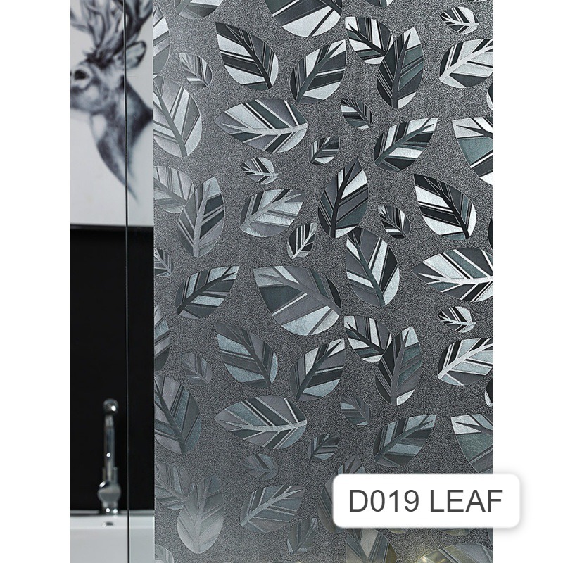 D019 LEAF SANBLAST STIKER KACA JENDELA 3D SANBLAST JENDELA STIKER KACA FILM STICKER SUNBLAST