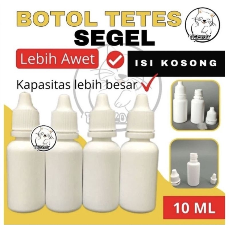 BOTOL TETES MATA SEGEL 10 ML. BOTOL KOSONG DENGAN PEMBELIAN MINIMAL20 PCS