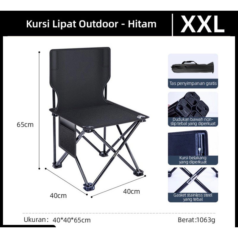 Kursi Lipat Outdoor / Kursi Lipat Camping Memancing / Folding Chair Portable Serbaguna Meja Lipat Ou