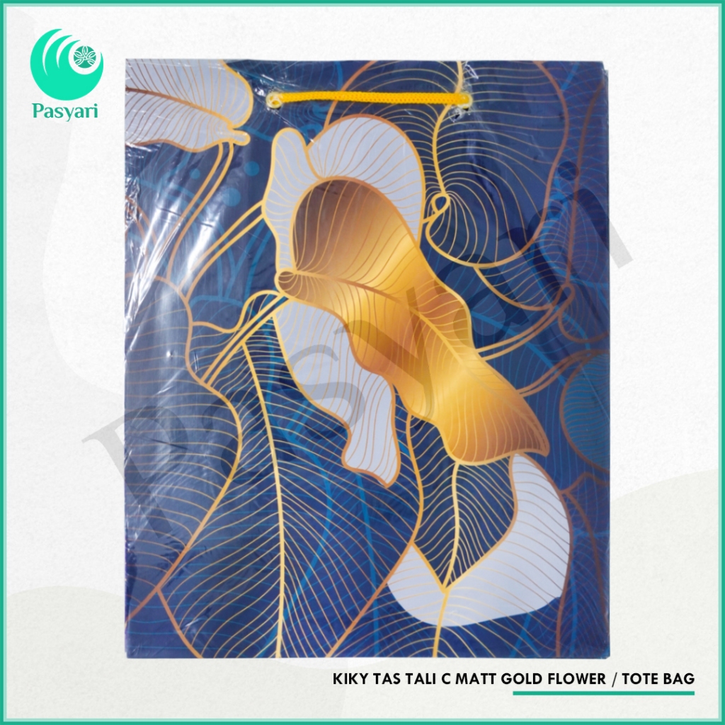 KIKY TAS TALI C MATT GOLD FLOWER / TOTE BAG