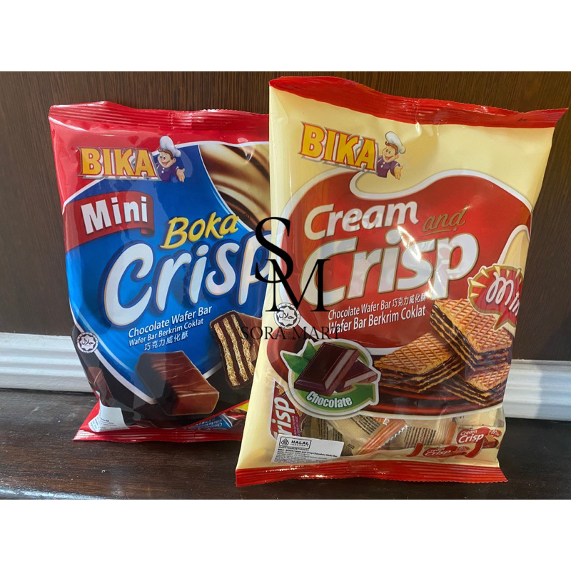 

BIKA MINI BOKA CRISP BIKA CREAM CRISP CHOCOLATE WAFER BAR WAFER BAR KRIM COKELAT