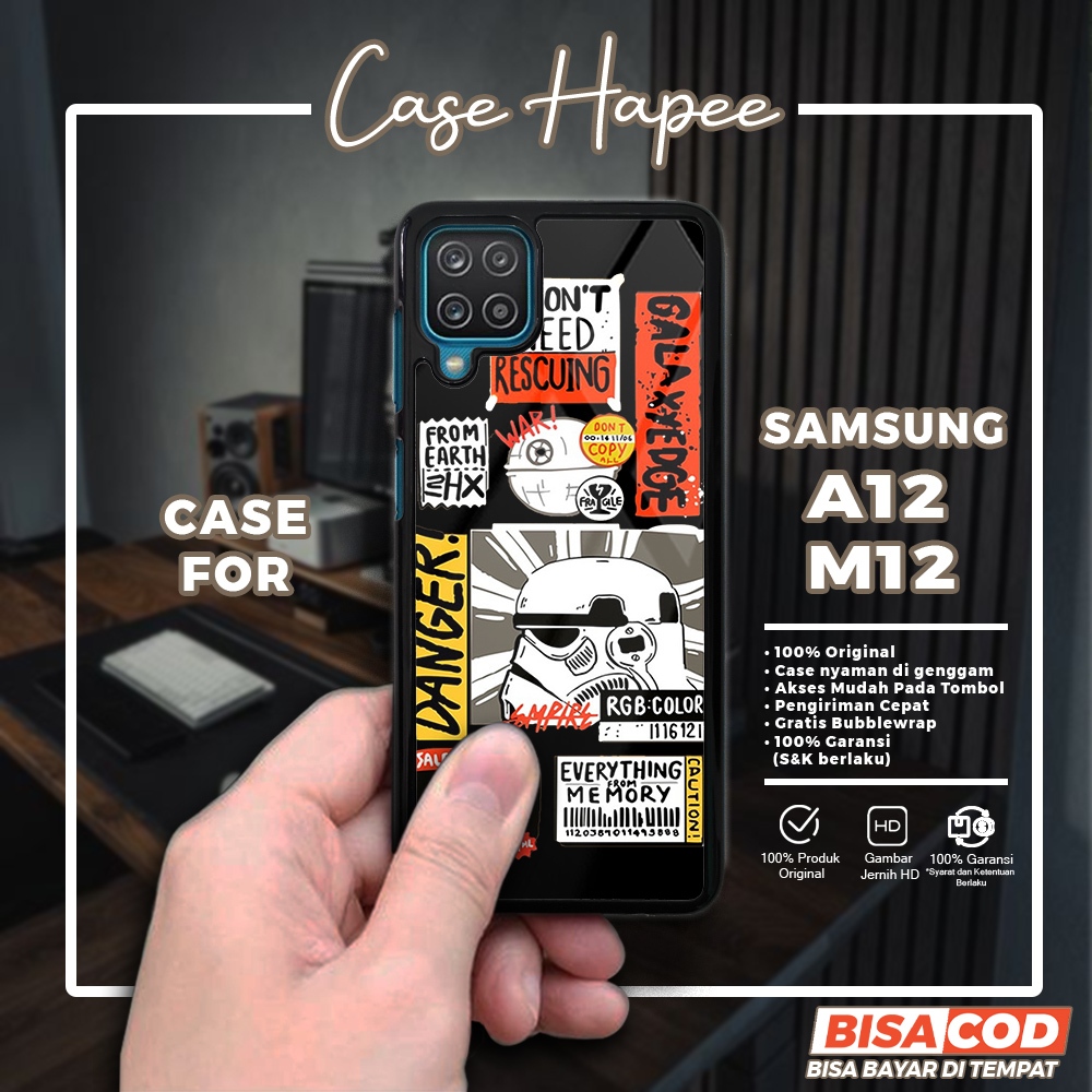 Case Samsung A12 M12 Casing Samsung A12 M12 [STWR] Casehapee Case Glossy Case Aesthetic Custom Case 