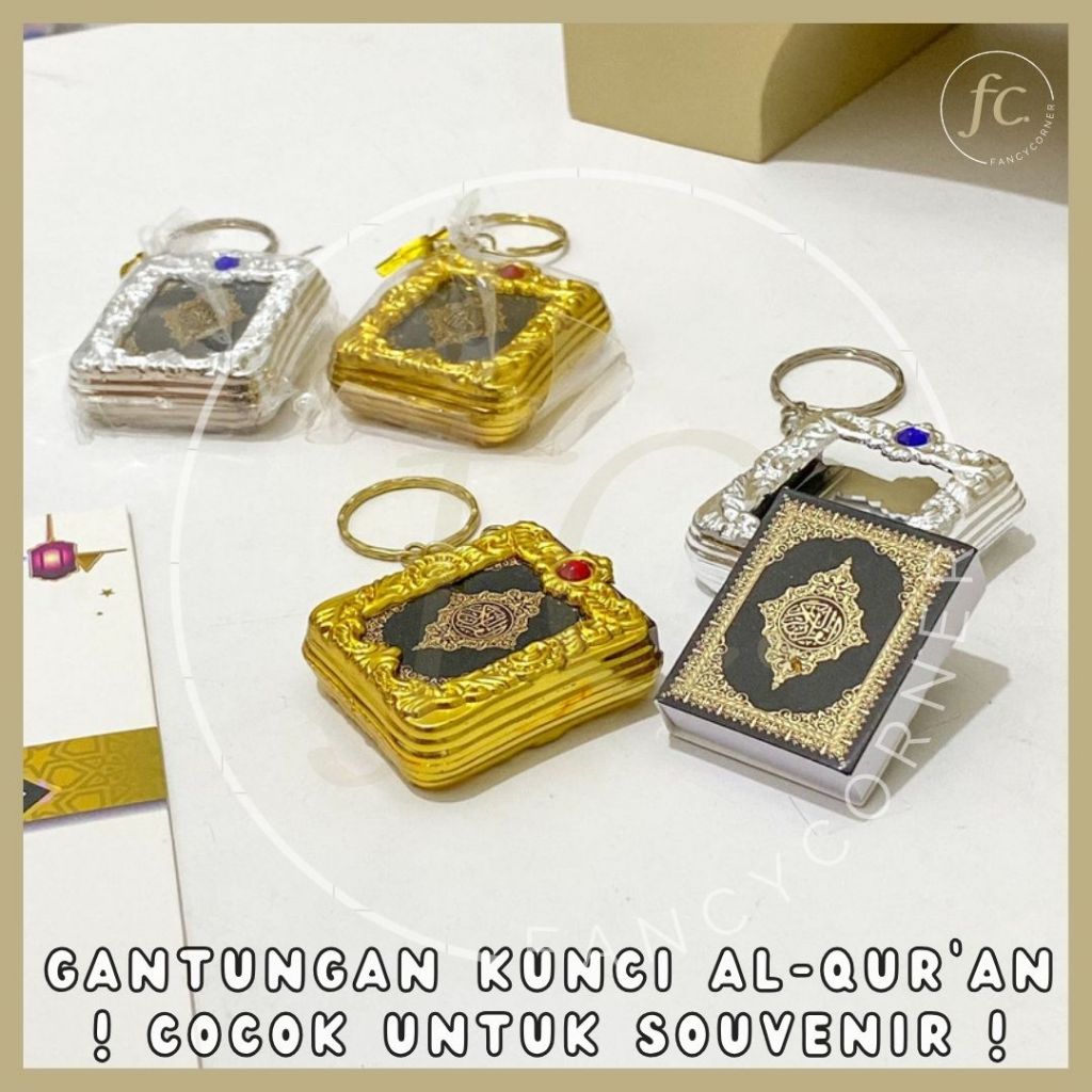 Gantungan Kunci Miniatur Buku Alquran Al-Qur'an Kitab Suci Agama Islam Muslim Mini Kecil Compact Ext
