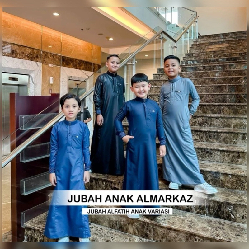AL-MARKAZ Baju Jubah Anak-Anak Tanggung No.12 - No.15 ~ Gamis Anak Premium Al Markaz Slimfit Lengan 