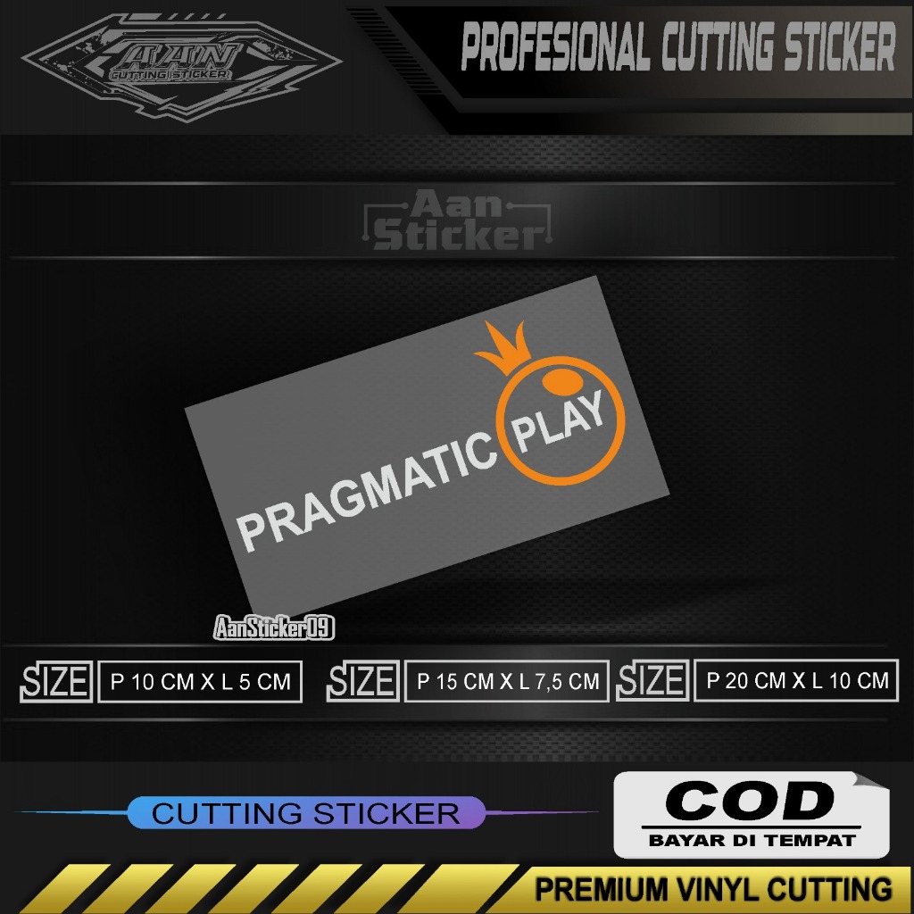 Stiker cutting PRAGMATIC PLAY stiker termurah