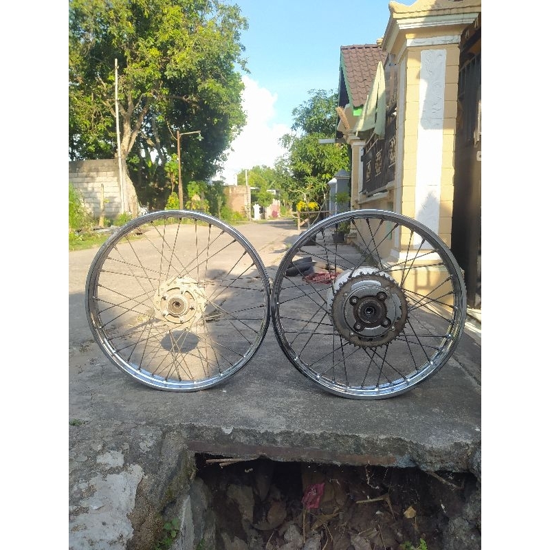 VELG JARI JARI RING 18 ORIGINAL MEGAPRO PRIMUS FULL SET SIAP PAKAI DEPAN&BLAKANG
