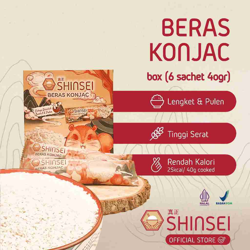 

Shinsei Beras Porang Box 240gr | Instan Konjac Rice - Mudah & Praktis