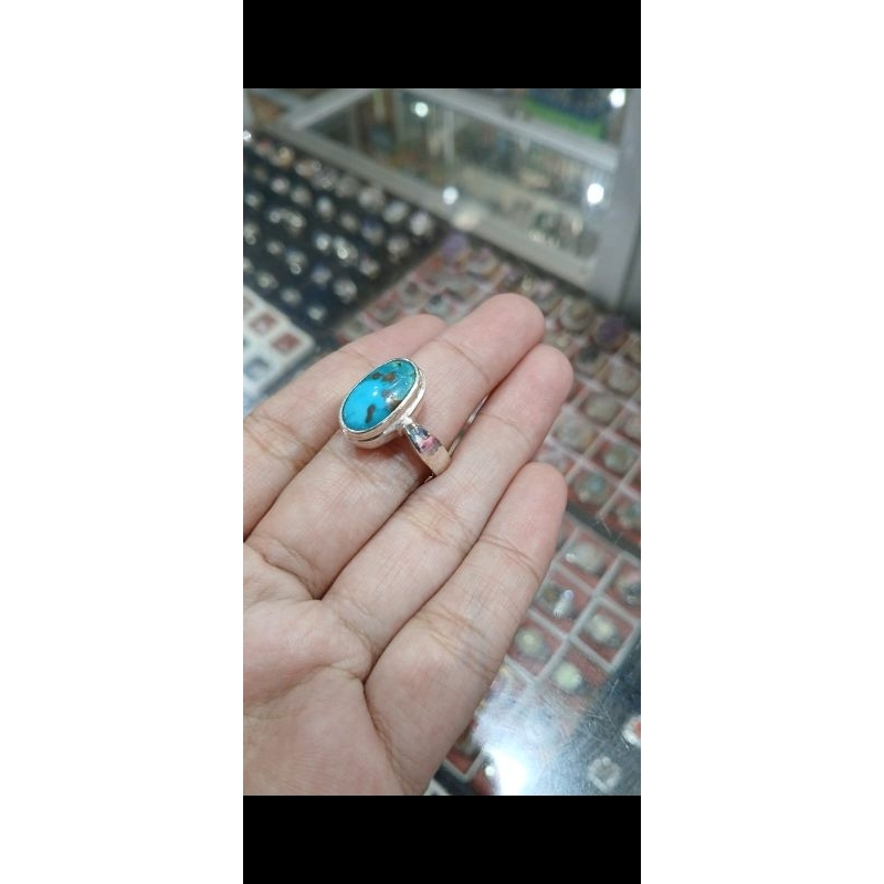 cincin batu pirus persei ikat perak