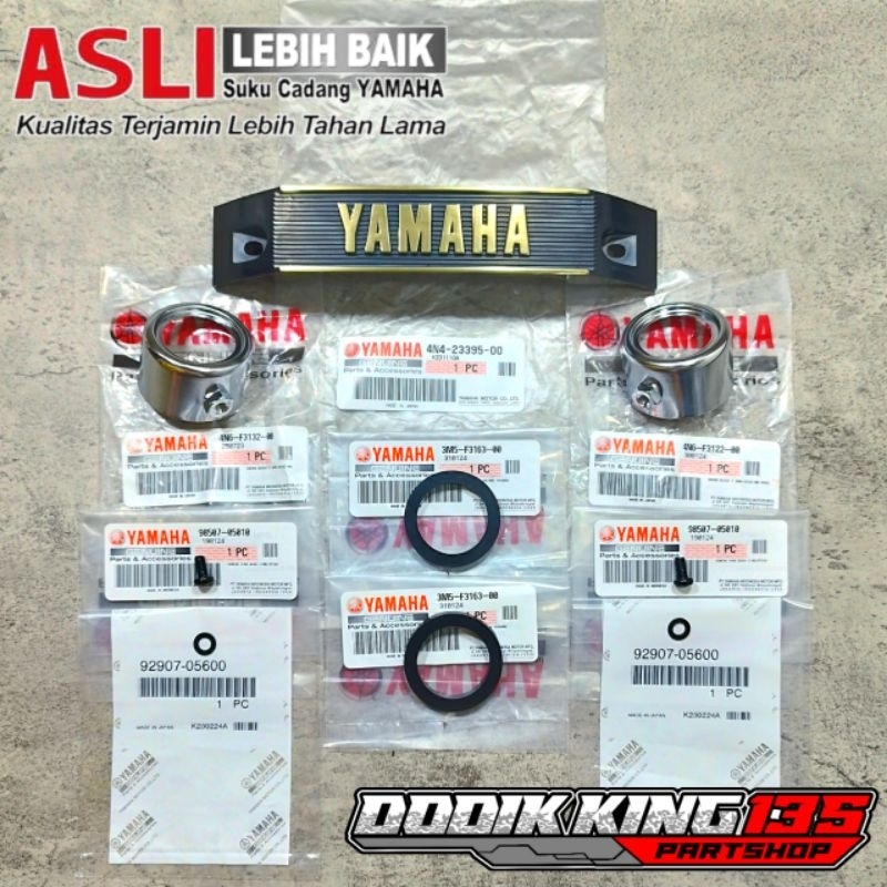 EMBLEM KUMIS DASI SET BAUT & CINCIN SHOCK DEPAN RXS RX SPESIAL ORIGINAL YAMAHA GENUINE PART