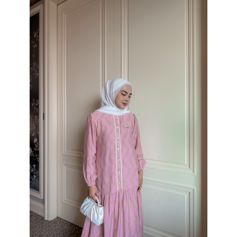 Yoya – Marwa Dress – Dress Motif Bunga Wanita Casual Modis Elegan
