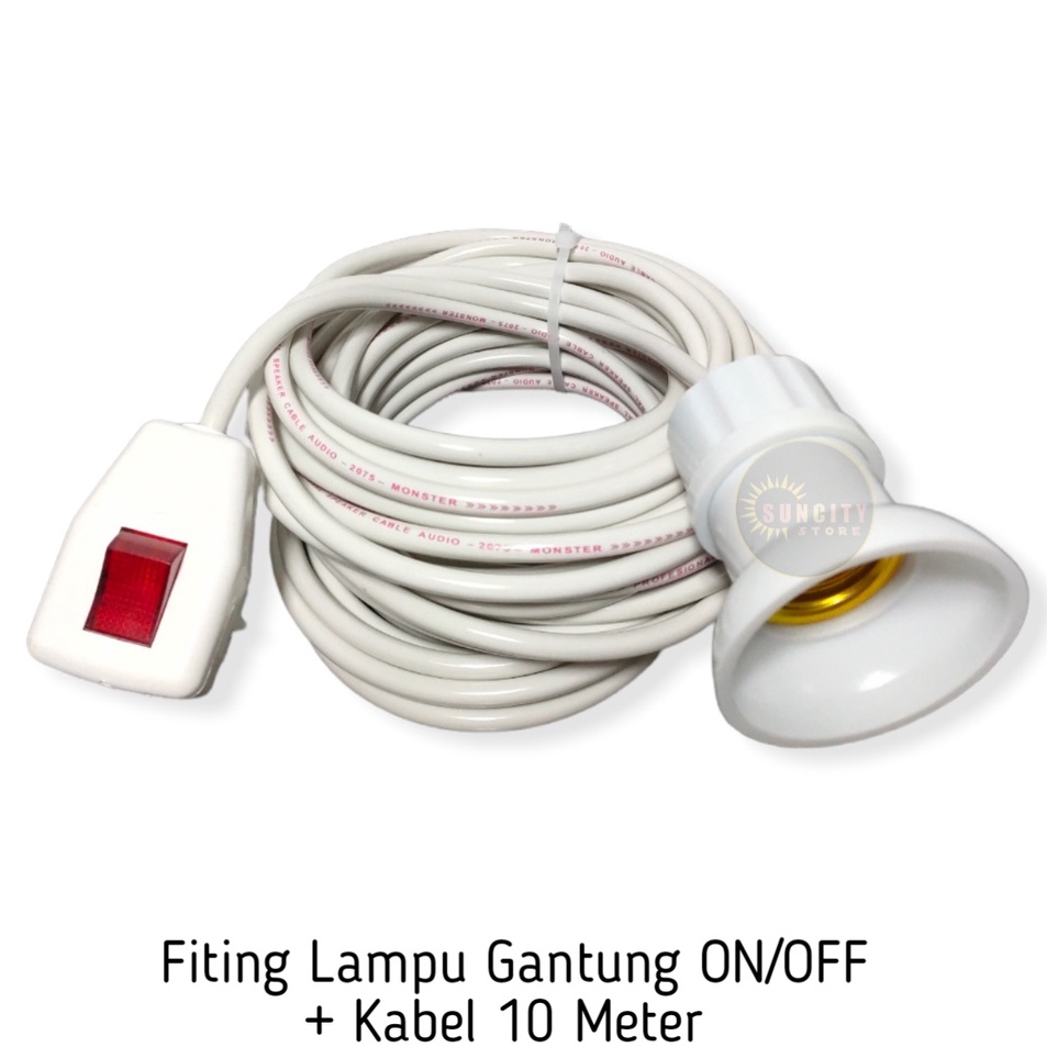 tS Fiting Lampu Gantung Jumbo dengan Steker ONOFF  Kabel 1 Meter  5 Meter