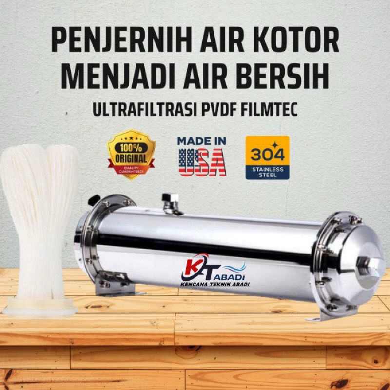 Ultrafiltrasi PVDF Water Pre Filter 1000 LPH UF PVDF 1000 Lph PVDF