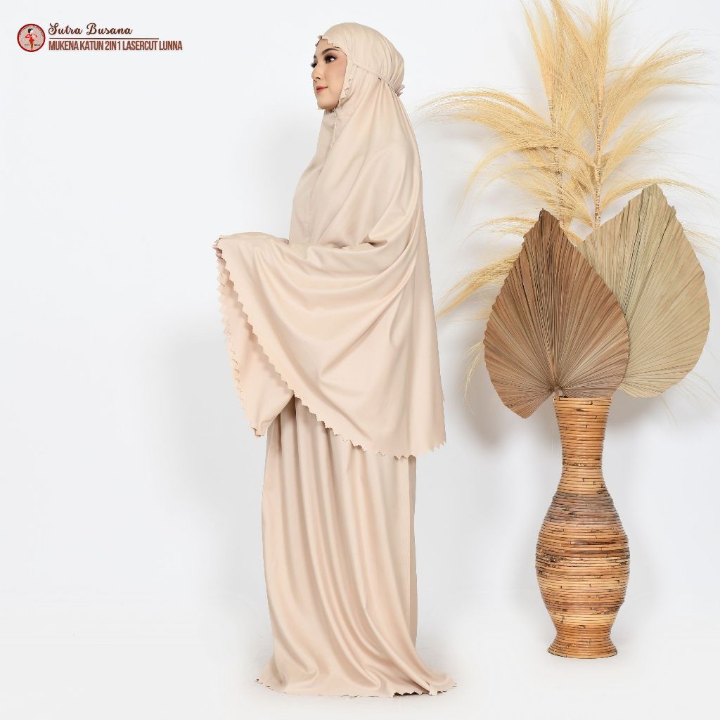Pusat Bordir Tasikmalaya - Mukena Dewasa Traveling Lasercut Katun Mikro Fiona