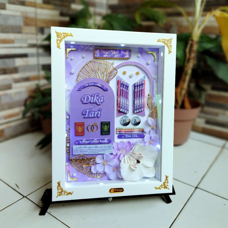 Mahar Nikah Anggrek /  Bingkai mahar minimalis / simbolis mahar pernikahan