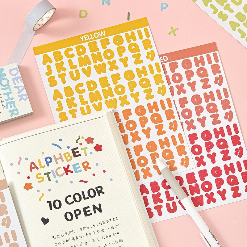 

[Artopia] 1 Lembar Candy Alphabet Sticker Huruf / Alfabet Tulisan Font Jurnaling Stiker