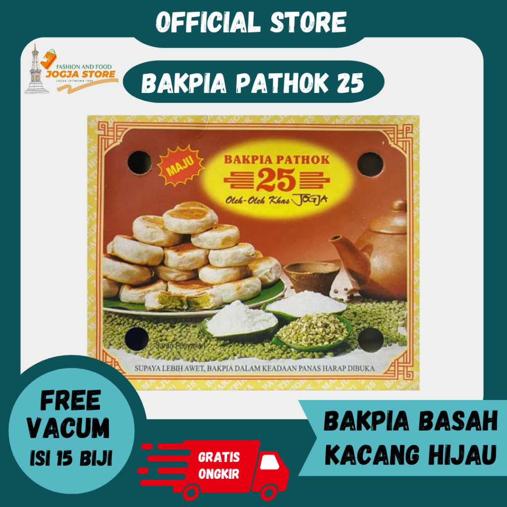 

BAKPIA PATHOK 25 - Basah Kacang Hijau - Bakpia Terlaris di Jogja