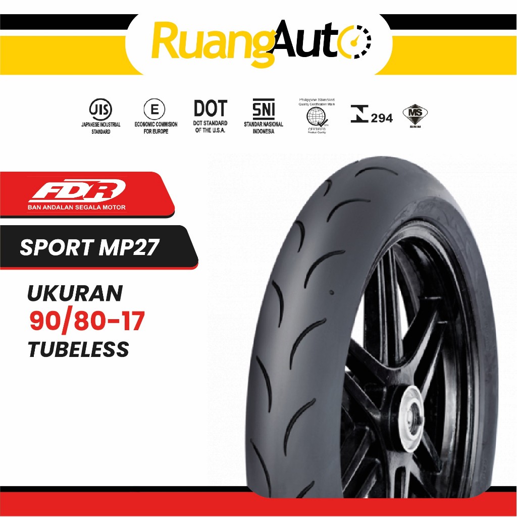 Ban Motor FDR Sport MP27 Ukuran 90/80 - Ring 17 (Tubeless) Soft Compound