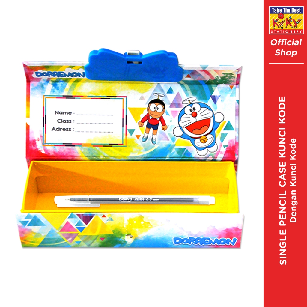 

Tempat Pensil dengan Kunci Kode KIKY / Single Pencil Case Kunci Kode - Motif Random