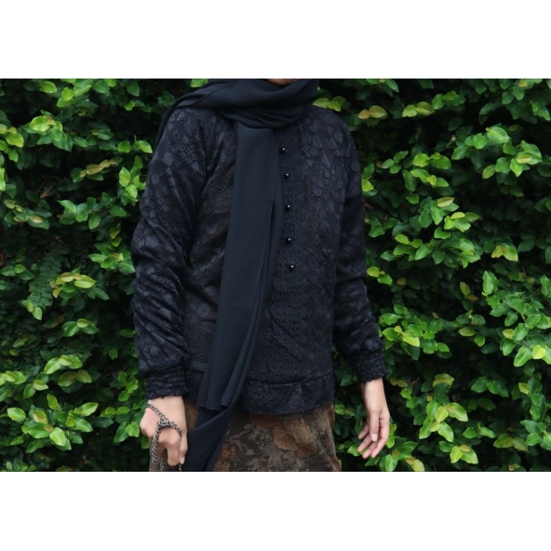 Blouse brokat | atasan brokat | brokat hitam