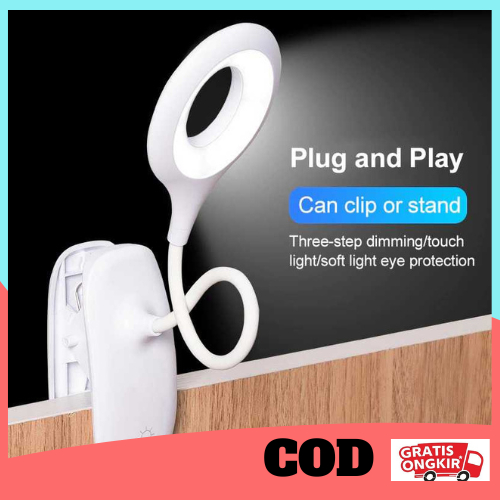 Lampu Baca LED Read Lamp Clip Rechargeable Cool White 5V 5W/Lampu Baca Jepit/Lampu Baca Buku/Lampu B