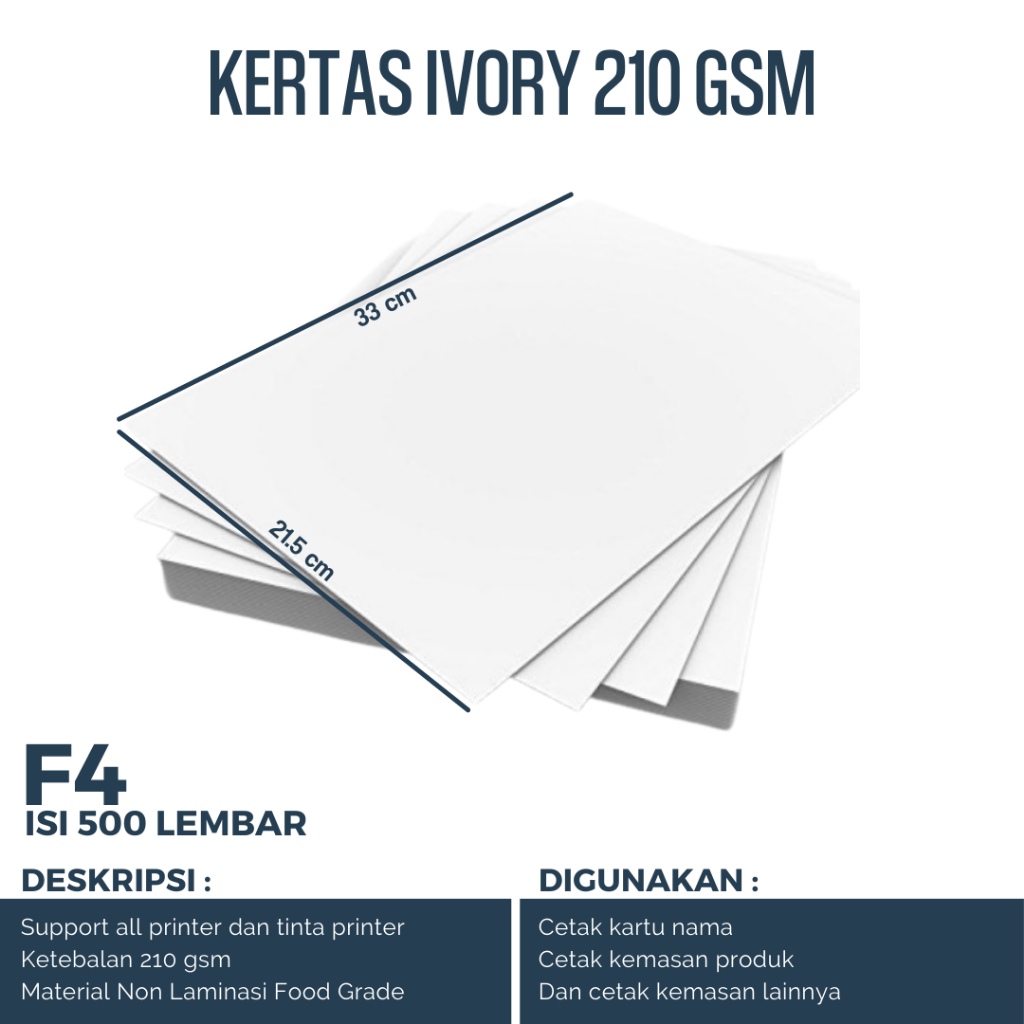 

kertas ivory 210 gsm F4 isi 500 lembar kertas ivory F4 kertas ivory 210 gram