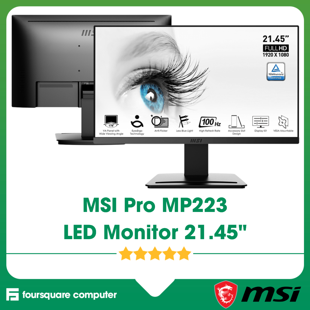 LED Monitor 22 Inch MSI PRO MP223 100Hz VA Full HD