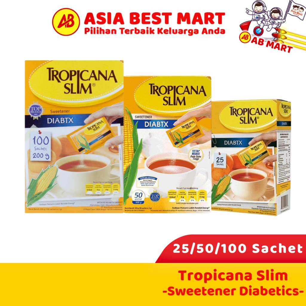 

Tropicana Slim Sweetener Diabetics 25/50/100 Sachet Gula Pemanis Untuk Diabetes