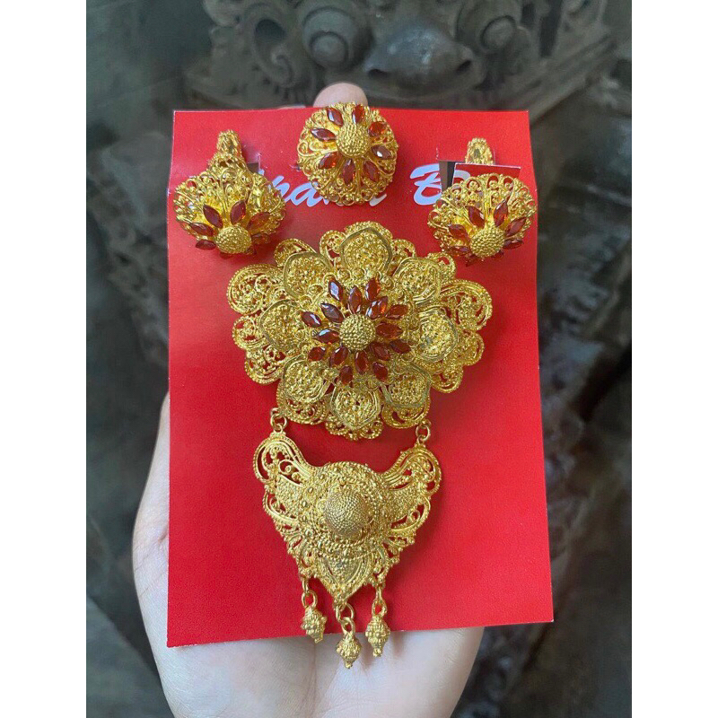 Set Bros Kebaya Alpaka Bali (Giwang Cerorot / Subeng Bali)