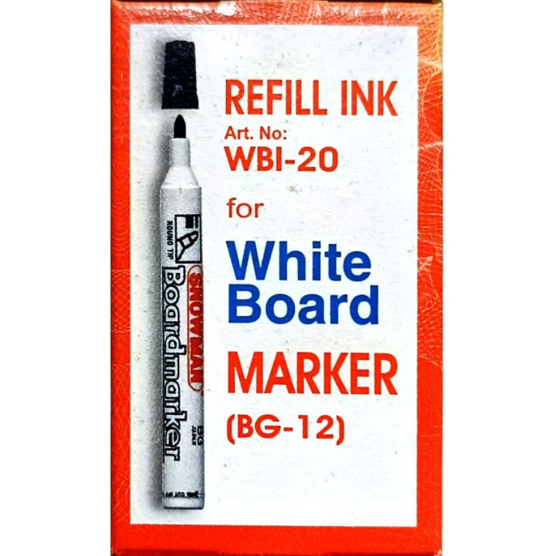 

REFIIL TINTA SPIDOL SNOWMAN WHITE BOARD WARNA HITAM ( NON PERMANENT )