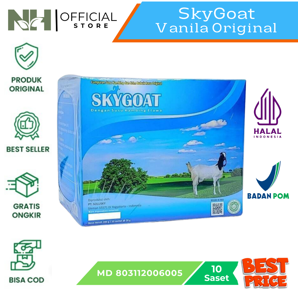 

Skygoat Susu Kambing Full Cream Ettawa | Sky Goat Susu Kambing Coklat Dan Vanilla Original