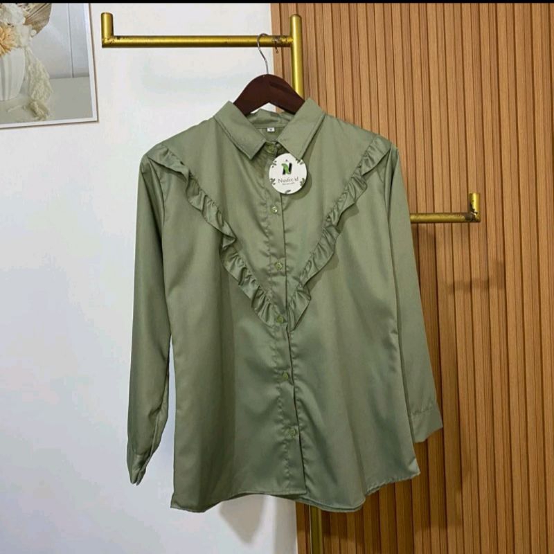 Kemeja putih Formal wanita / Kemeja kantor wanita / Kemeja kerja putih wanita / Kemeja Putih rempel 