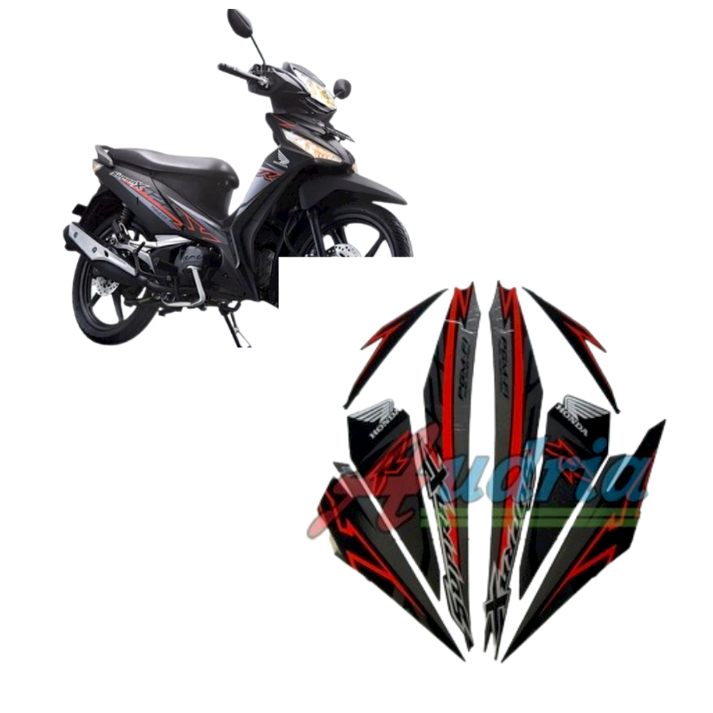 Striping Stiker Motor Honda Supra X 125 FI 2018 Hitam