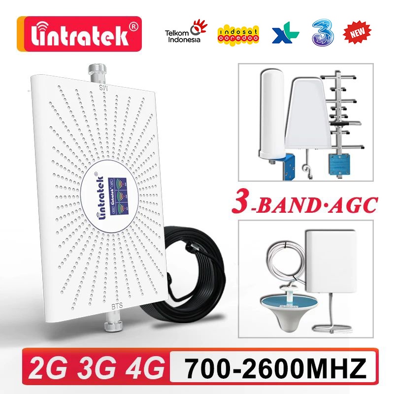 Lintratek REPEATER PENGUAT JARINGAN LTE INTERNET SINYA H P 4 G PEDALAMAN PEDESAAN TRIBAND 900 1800 2