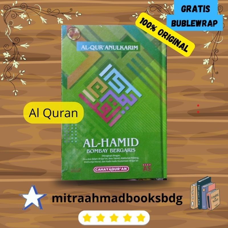 Al Quran A5 Al Hamid Bombay bergaris tanpa terjemah Hc milenial