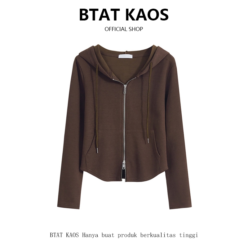 ORIGINAL BTAT JAKET CROP VINTAGE KOREAN STYLE WANITA / TALI HOODIE / TALI HOODIE ZIPPER GANDA POLOS