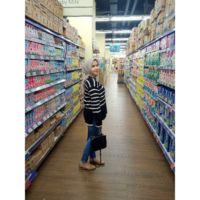 Maudy sweater rajut garis knit Korean style