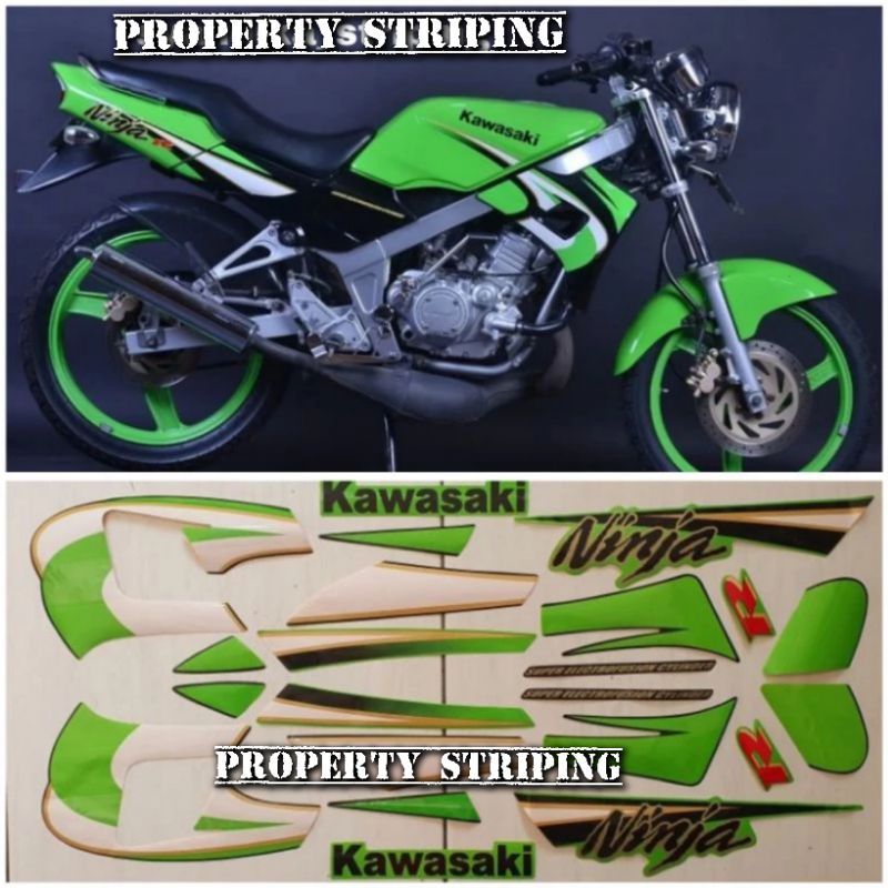 lis stiker striping montor NINJA R KISS warna hijau (METALIK) KUALITAS SANGAT BAGUS