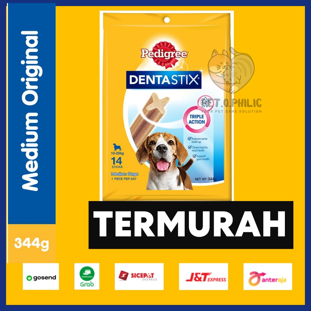 

23bagusmenshop - Pedigree Dentastix Snack Anjing Medium 344gr Untuk Anjing 10-25kg