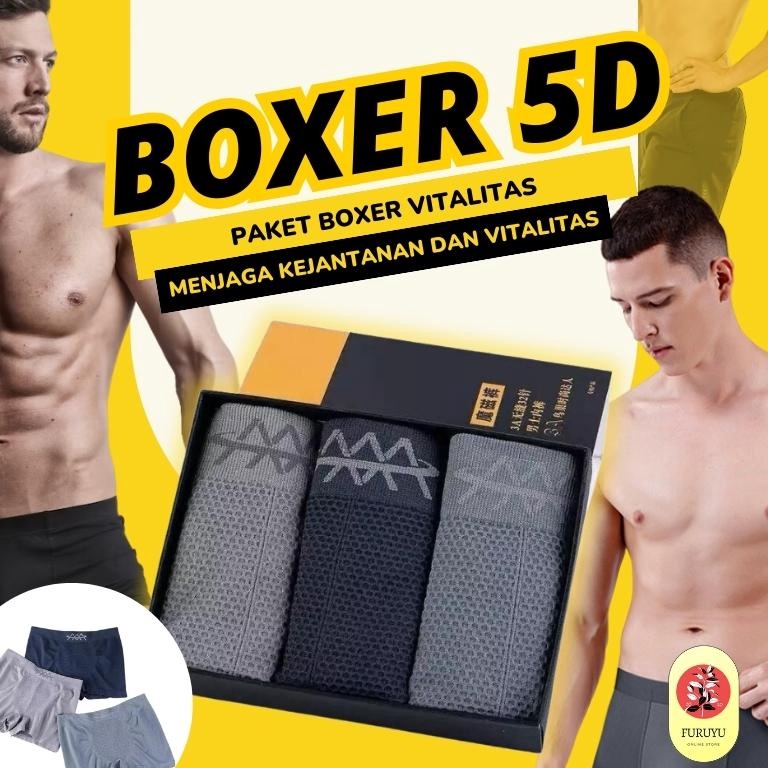 CMV766 COD TERMURAH Celana Dalam 5D Magnetic Premium Boxer Therapy Kesehatan Vitalitas Pria Bahan Se