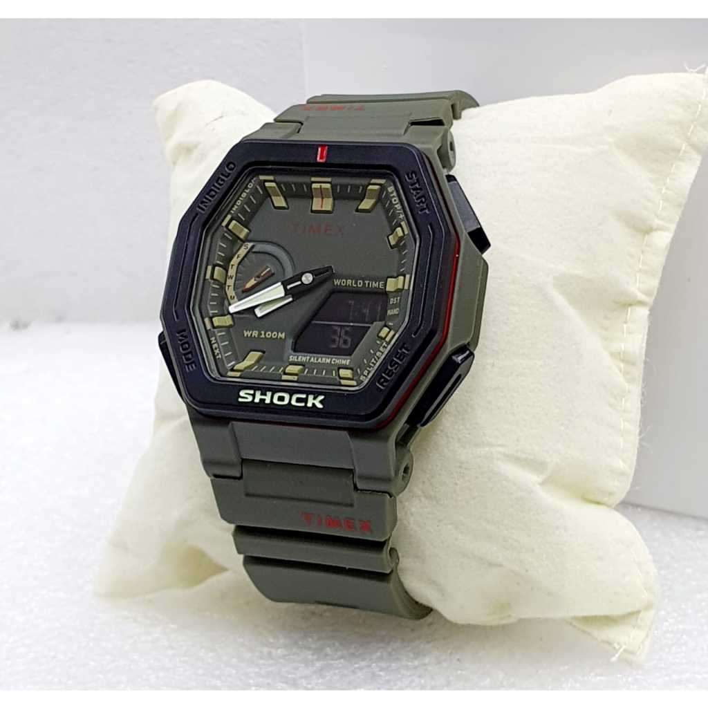 JAM TANGAN PRIA TIMEX-1854 DOUBLE TIME DIGITAL&ANALOG TANGGAL HARI AKTIF