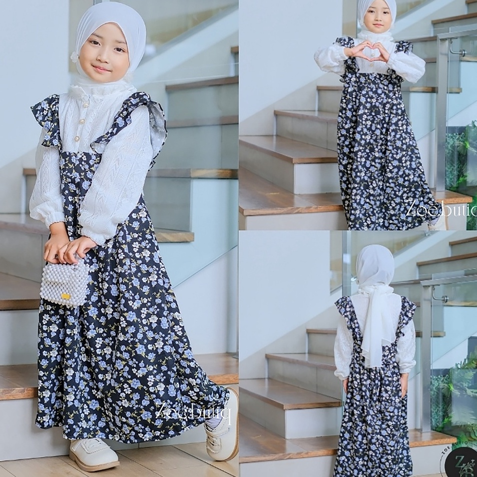 Paling dicari Zoe77 Gamis Anak Perempuan Lebaran 224 Terbaru Model Korea Style Fadila Kid