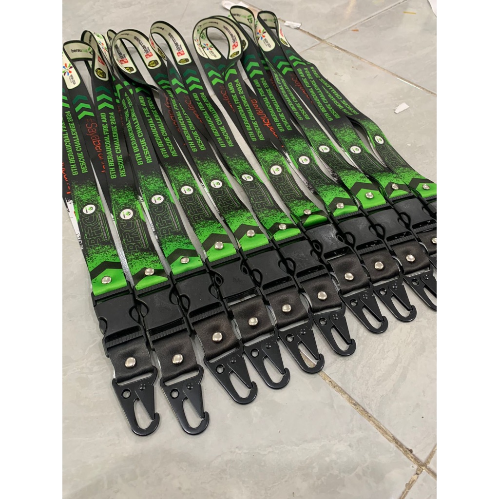 

Tali Lanyard Id Cad Custom printing 2,5 cm cantolan hitam